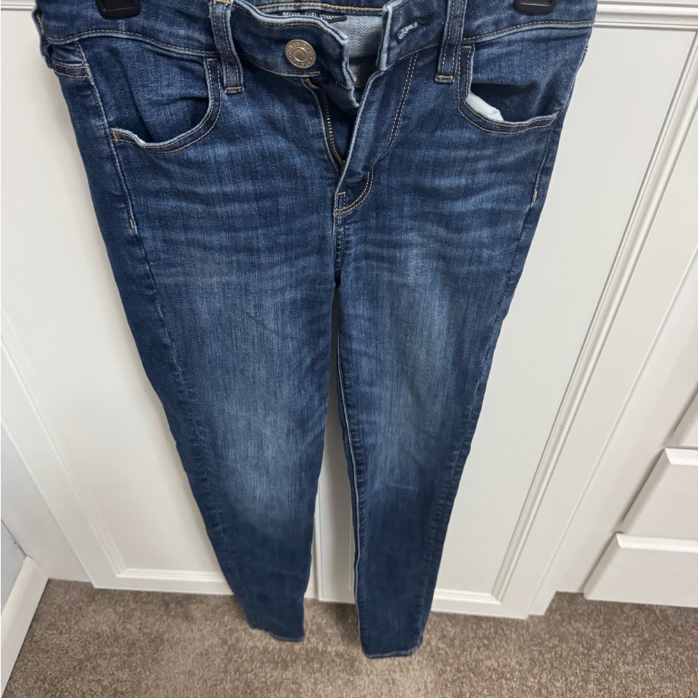 American Eagle Outfitters Dark Blue Straight Leg Jeans